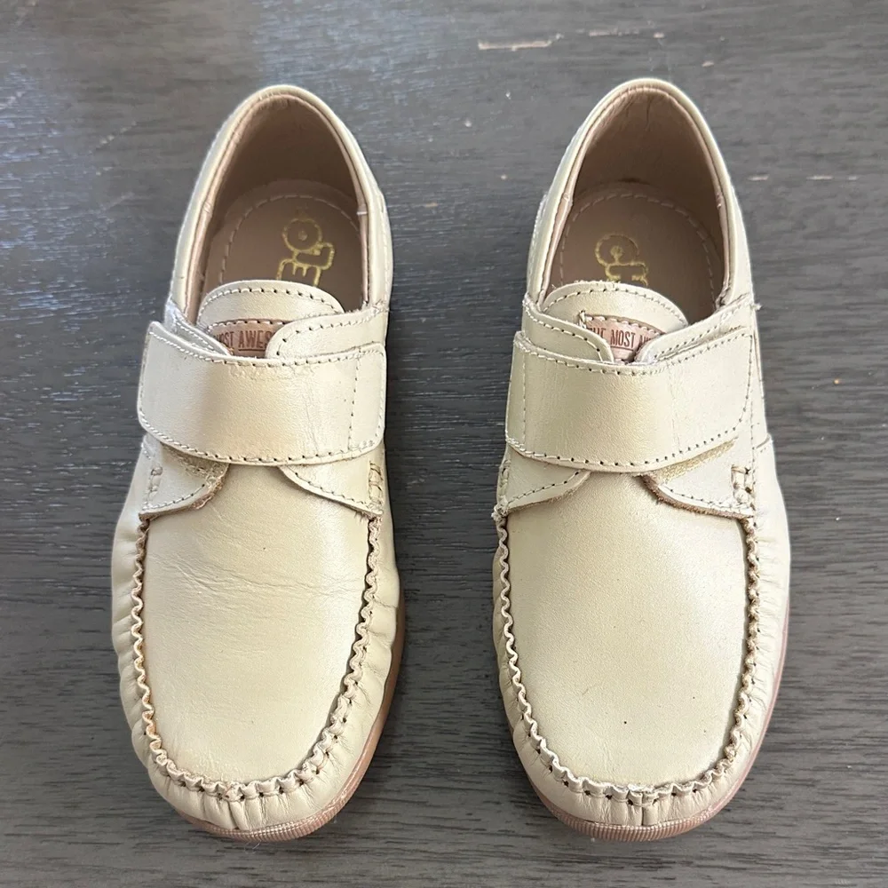 Chabelo Cream Leather Dress Shoes Loafers 100% leather Size  12